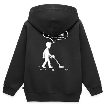 Here Treasure Treasure Funny Detectorist - Kids Premium Organic Zip-up Hoodie - black - Back - AI Model Kid Male (0cm)