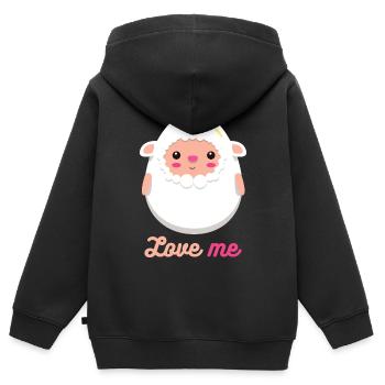 sheep - Kids Premium Organic Zip-up Hoodie - black - Back - AI Model Kid Male (0cm)