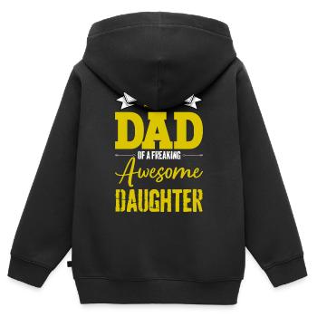 Vater und Tochter - Kinder Premium Organic Zip Hoodie - Schwarz - Hinten - AI Model Kid Male (0cm)