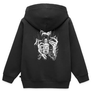 Dripping Skeleton Monochrome - Kids Premium Organic Zip-up Hoodie - black - Back - AI Model Kid Male (0cm)