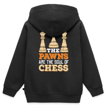 Échiquier des joueurs d’échecs - Sweat Premium à capuche zippé enfant bio - noir - Dos - AI Model Kid Male (0cm)