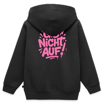 Gib nicht auf - Kinder Premium Organic Zip Hoodie - Schwarz - Hinten - AI Model Kid Male (0cm)