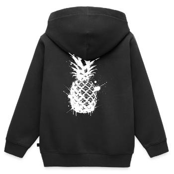 Ananasspritzer Graphic White - Kinder Premium Organic Zip Hoodie - Schwarz - Hinten - AI Model Kid Male (0cm)