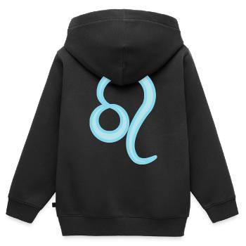 Löwe-Tierkreiszeichen Pastellblau - Kinder Premium Organic Zip Hoodie - Schwarz - Hinten - AI Model Kid Male (0cm)
