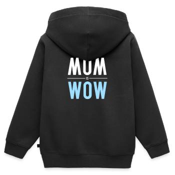 MOM is WOW - Gift - Shirt - Kids Premium Organic Zip-up Hoodie - black - Back - AI Model Kid Male (0cm)