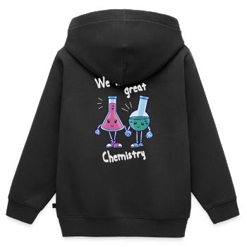 Nous avons une grande alchimie - Flacons en verre amoureux - Sweat Premium à capuche zippé enfant bio - noir - Dos - AI Model Kid Male (0cm)
