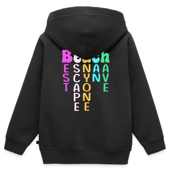 Croisière Croisière - Sweat Premium à capuche zippé enfant bio - noir - Dos - AI Model Kid Male (0cm)