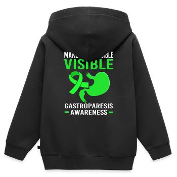 Darm Krankheit Gastroparese - Kinder Premium Organic Zip Hoodie - Schwarz - Hinten - AI Model Kid Male (0cm)