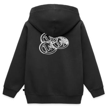 Euro - Kinder Premium Organic Zip Hoodie - Schwarz - Hinten - AI Model Kid Male (0cm)