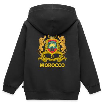 Marokko - Kinder Premium Organic Zip Hoodie - Schwarz - Hinten - AI Model Kid Male (0cm)