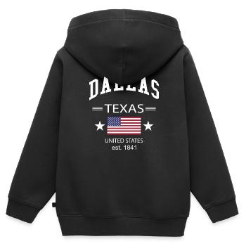 Dallas - Sweat Premium à capuche zippé enfant bio - noir - Dos - AI Model Kid Male (0cm)