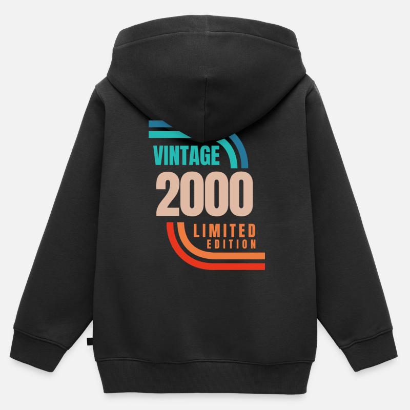 Édition limitée Millésime 2000 - Sweat Premium à capuche zippé enfant bio - noir