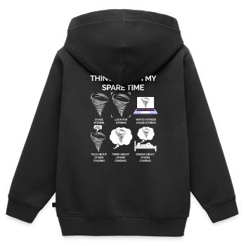 Tornade - Sweat Premium à capuche zippé enfant bio - noir - Dos - AI Model Kid Male (0cm)