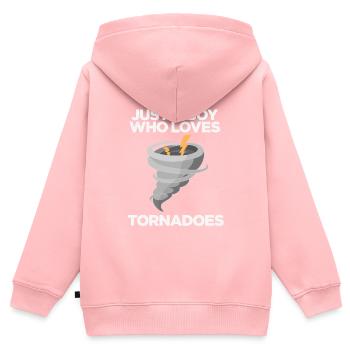 Tornado - Kinder Premium Organic Zip Hoodie - Rosa - Hinten - AI Model Kid Female (0cm)