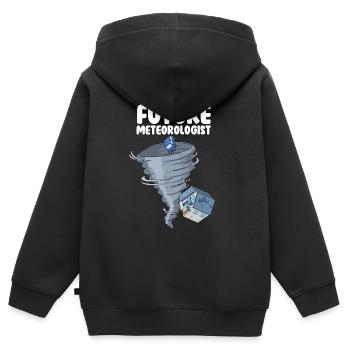 Futur météorologue - Sweat Premium à capuche zippé enfant bio - noir - Dos - AI Model Kid Male (0cm)