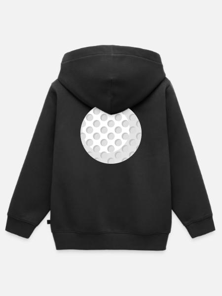 Golfball - Kinder Premium Organic Zip Hoodie - Schwarz