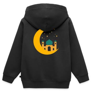 Ramadan Mubarak muslim islam Fasten moslem Allah - Kinder Premium Organic Zip Hoodie - Schwarz - Hinten - AI Model Kid Male (0cm)