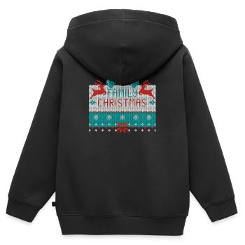 Family Familie Weihnachten Ugly Christmas - Kinder Premium Organic Zip Hoodie - Schwarz - Hinten - AI Model Kid Male (0cm)