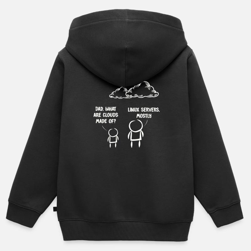 Computer IT blague Drôle programmeur Geek Linux - Sweat Premium à capuche zippé enfant bio - noir