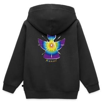 Erzengel Raziel - Kinder Premium Organic Zip Hoodie - Schwarz - Hinten - AI Model Kid Male (0cm)
