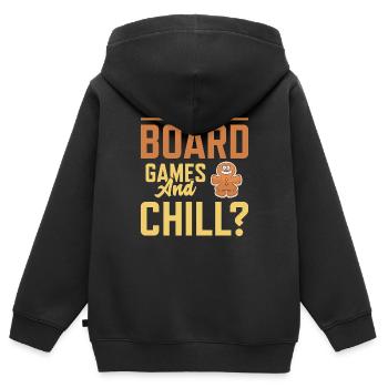 boardgames and chill - Kinder Premium Organic Zip Hoodie - Schwarz - Hinten - AI Model Kid Male (0cm)