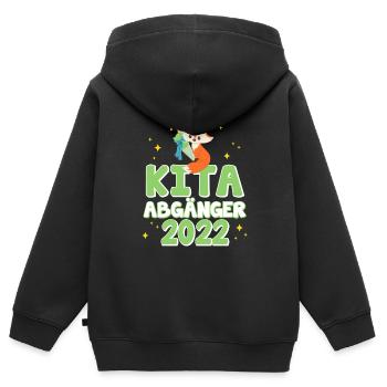 Kita Abgänger 2022 - Schulanfang Einschulung Junge - Kinder Premium Organic Zip Hoodie - Schwarz - Hinten - AI Model Kid Male (0cm)