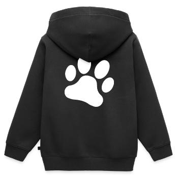 Chien chien - Sweat Premium à capuche zippé enfant bio - noir - Dos - AI Model Kid Male (0cm)