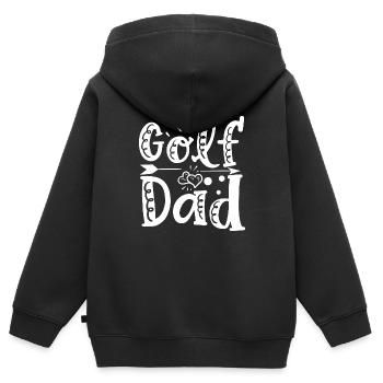 Golf Dad - Sweat Premium à capuche zippé enfant bio - noir - Dos - AI Model Kid Male (0cm)