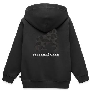 Silberrücken | Gorilla - Kinder Premium Organic Zip Hoodie - Schwarz - Hinten - AI Model Kid Male (0cm)
