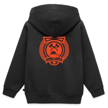 Feuerwehrmann - Kinder Premium Organic Zip Hoodie - Schwarz - Hinten - AI Model Kid Male (0cm)
