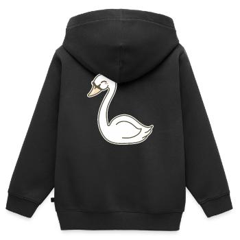 Cygne - Sweat Premium à capuche zippé enfant bio - noir - Dos - AI Model Kid Male (0cm)