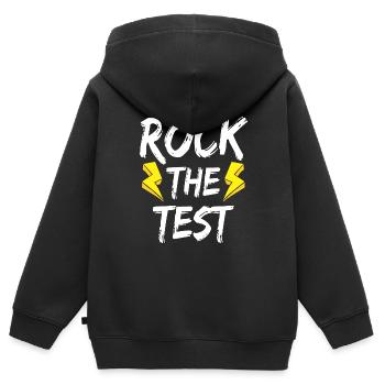 Rock the test - Kids Premium Organic Zip-up Hoodie - black - Back - AI Model Kid Male (0cm)
