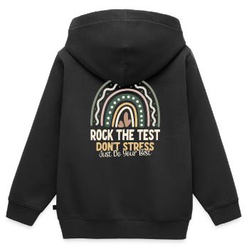 Rock the test - Kids Premium Organic Zip-up Hoodie - black - Back - AI Model Kid Male (0cm)