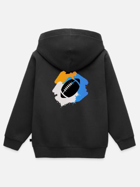 Rugby - Kinder Premium Organic Zip Hoodie - Schwarz