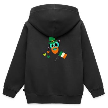 Kleeblatt,kleeblätter , Irland,totenkopf - Kinder Premium Organic Zip Hoodie - Schwarz - Hinten - AI Model Kid Male (0cm)