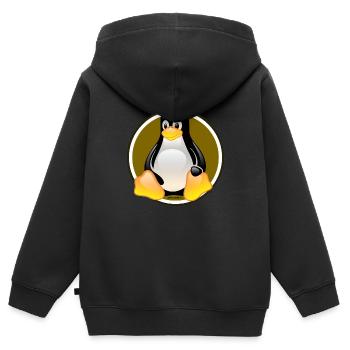 Linux Tux - Kinder Premium Organic Zip Hoodie - Schwarz - Hinten - AI Model Kid Male (0cm)