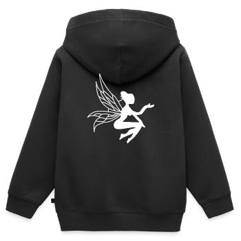 Fee - Kinder Premium Organic Zip Hoodie - Schwarz - Hinten - AI Model Kid Male (0cm)