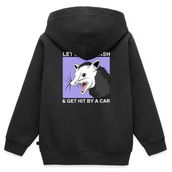 Opossum - Kinder Premium Organic Zip Hoodie - Schwarz - Hinten - AI Model Kid Male (0cm)