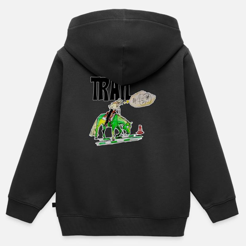 Trail - Sweat Premium à capuche zippé enfant bio - noir