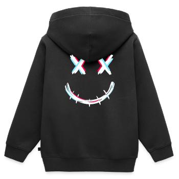 Reißverschluss Mund - Kinder Premium Organic Zip Hoodie - Schwarz - Hinten - AI Model Kid Male (0cm)