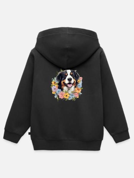 Bernese Mountain Dog - Kinder Premium Organic Zip Hoodie - Schwarz