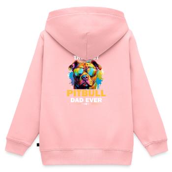 Pittie Dog Breed Pet - Le meilleur père pitbull de tous les temps - Sweat Premium à capuche zippé enfant bio - rose - Dos - AI Model Kid Female (0cm)