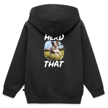 Border Collie Dog - Herd That - Kids Premium Organic Zip-up Hoodie - black - Back - AI Model Kid Male (0cm)
