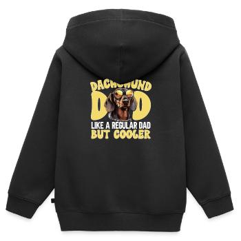 Dachshund wiener sausage dog Duchshund Dad - Kids Premium Organic Zip-up Hoodie - black - Back - AI Model Kid Male (0cm)