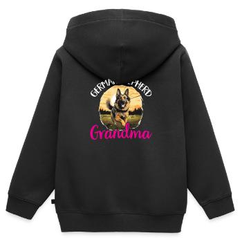 German Shepherd Dog Breed German Shepherd Grandma - Kinder Premium Organic Zip Hoodie - Schwarz - Hinten - AI Model Kid Male (0cm)
