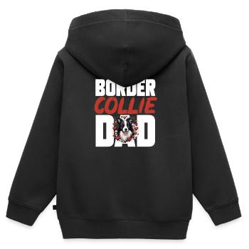 Border Collie Dog - Border Collie Dad - Kids Premium Organic Zip-up Hoodie - black - Back - AI Model Kid Male (0cm)