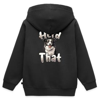 Border Collie Dog - Herd That - Kids Premium Organic Zip-up Hoodie - black - Back - AI Model Kid Male (0cm)