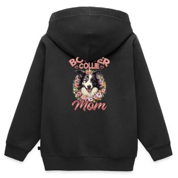 Border Collie Dog - Border Collie Mom - Kids Premium Organic Zip-up Hoodie - black - Back - AI Model Kid Male (0cm)