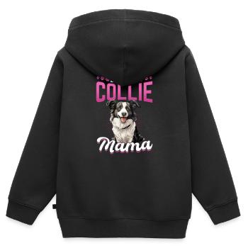 Border Collie Dog - Border Collie Mama - Kids Premium Organic Zip-up Hoodie - black - Back - AI Model Kid Male (0cm)