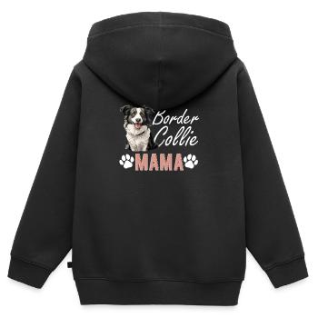 Border Collie Dog - Border Collie Mama - Kids Premium Organic Zip-up Hoodie - black - Back - AI Model Kid Male (0cm)